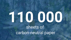 110,000 purchased sheets of carbon-neutral paper