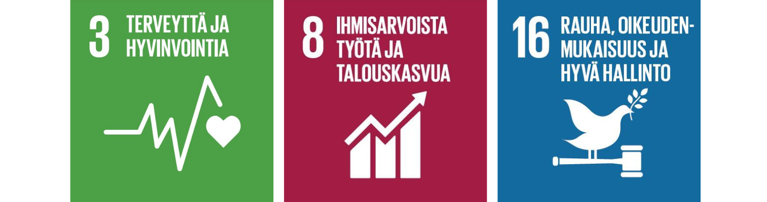 SDG tavoitekuvat 3,8,16